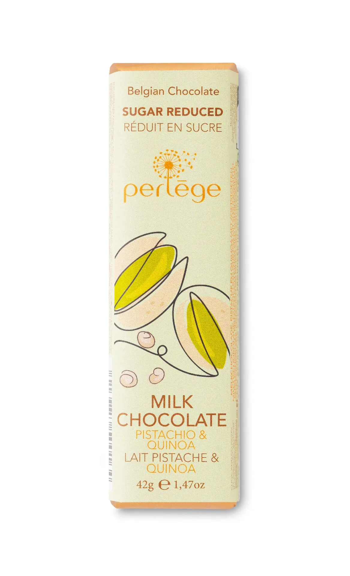 PERLEGE BARRE LAIT PISTACHE QUINOA 15X42GR