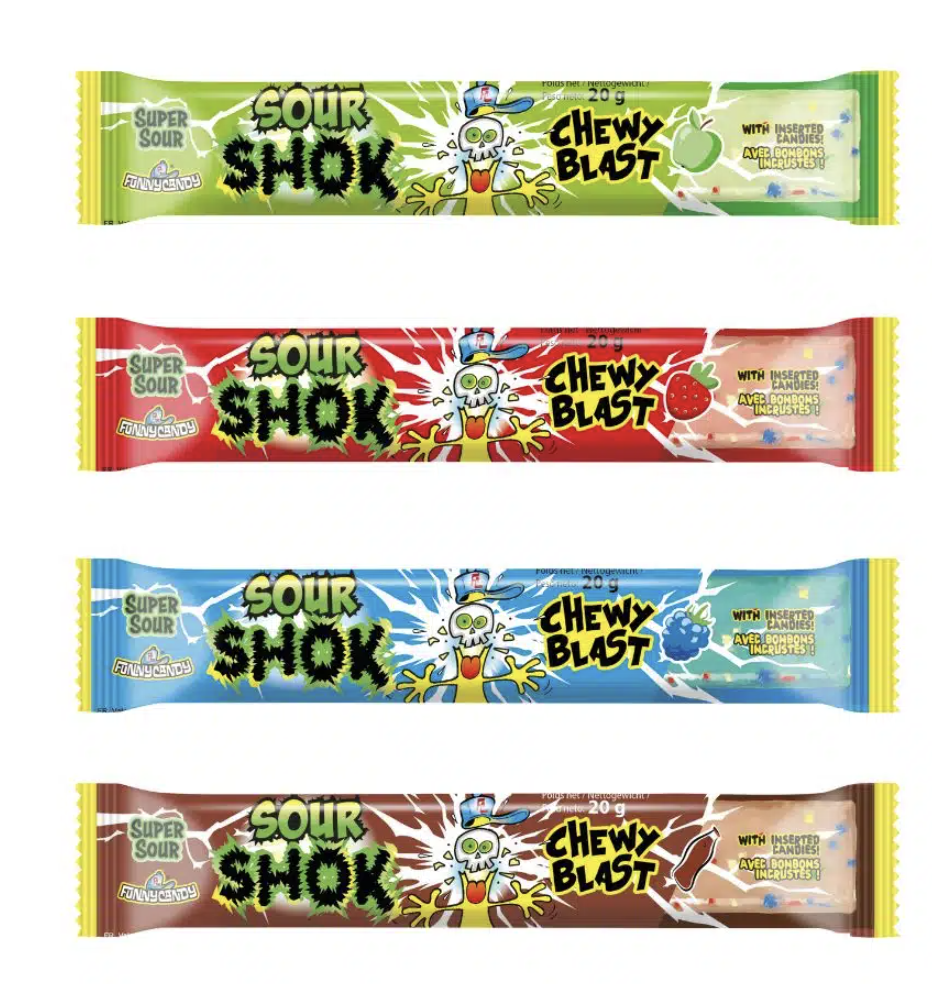 FUNNY CANDY SOUR SHOK CHEWY BLAST 48ST