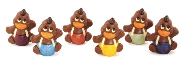 DE CHOCOLATERIE DUCKY LIGHT MILK COLOURED - 12 CM - 120 GR X 6ST