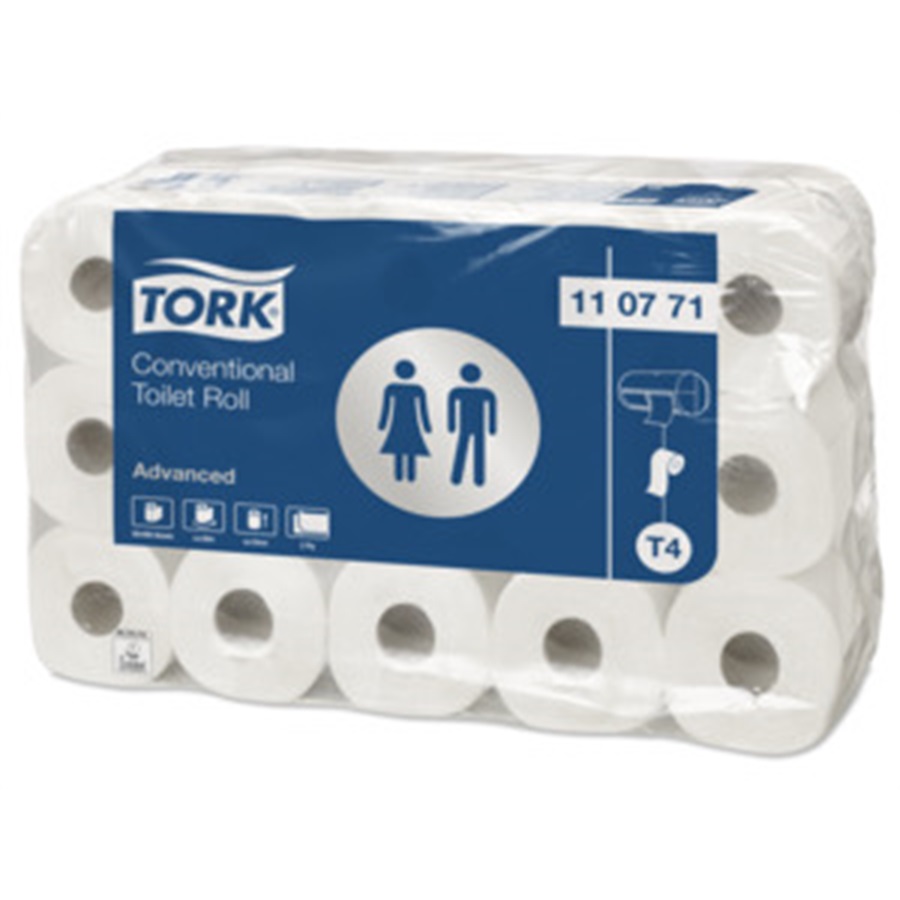 TORK TRADITIONEEL TOILETPAPIER (2L - 24M - 198 VEL - 12ST X 4 - 472159)