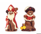 CHOCPROOF ST NICOLAS AGITANT & PERE FOUETTARD 18 CM - LAIT COLORé 6 PCS  X 160 GR 