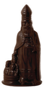 DE CHOCOLATERIE ST-NICOLAS AVEC ENFANT 18 CM - NOIR -12 X 125 GR