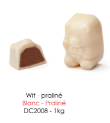 DELICE BEERTJES WIT PRALINÉ 1 KG