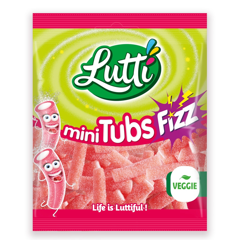 LUTTI MINI-TUBS AARDBEI 12X80GR