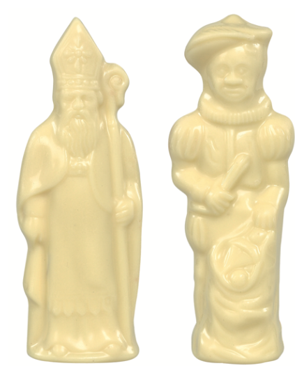 DESCHUTTER SINTERKLAAS & PIET WIT 14 CM - 40 X 50 GR 