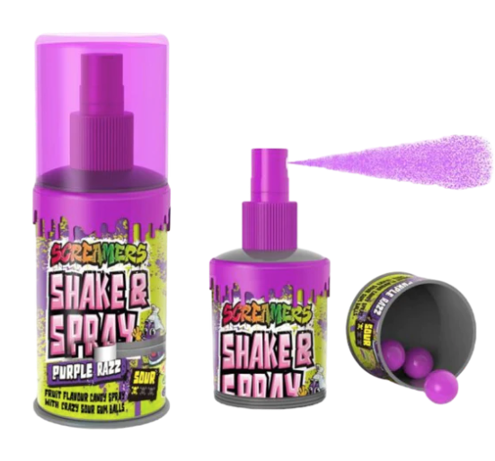 SCREAMERS SHAKE & SPRAY PURPLE 12 STUKS