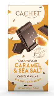 [C21431] CACHET TABLET MELK MET CARAMEL & FLEUR DE SEL 12 X 100GR