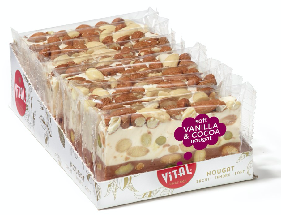 VITAL NOUGAT SLICE  VANILLE /CACAO SLICE 10 X 100 GR