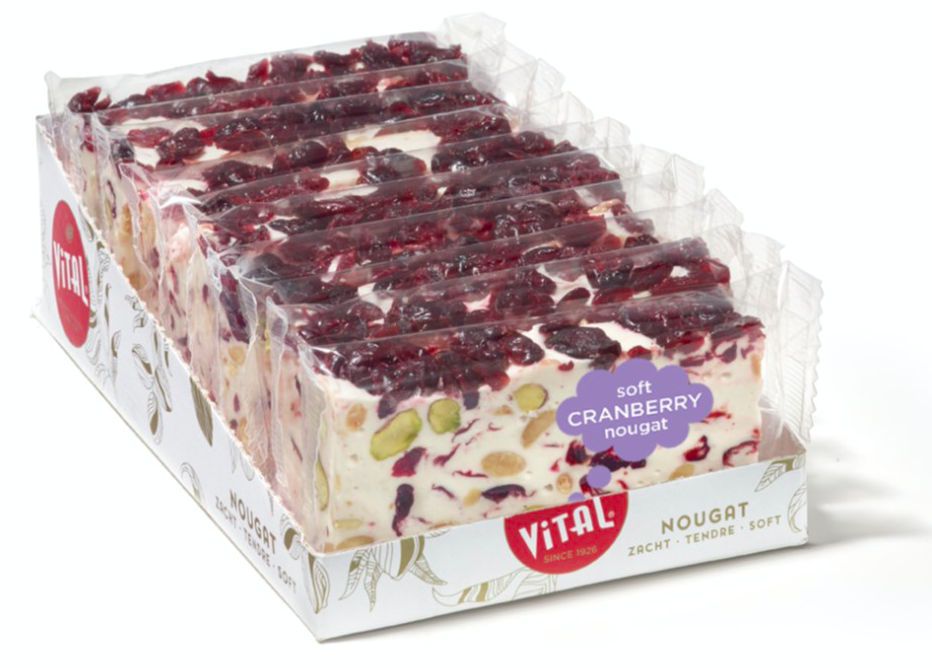 VITAL NOUGAT  CRANBERRY SLICE 10 X 100 GR