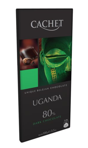 CACHET TABLET PUUR 80% UGANDA 12X100GR