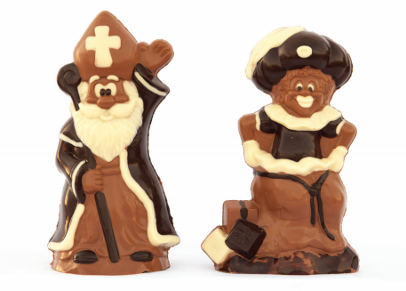 CHOCPROOF ZWAAIENDE SINT & PIET LIGHT MILK DELUXE 18 CM - 6 ST