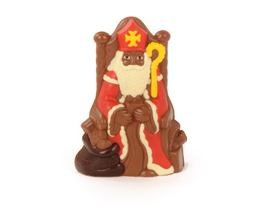 CHOCPROOF ST NICOLAS SUR TRONE LAIT DECO  ( MOMENTO ) 23 CM - 3 PCS 