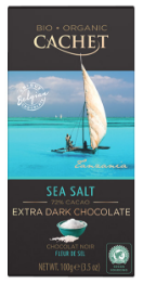 CACHET 72% CHOC FONDANT MET ZEEZOUT 12 X 90 GR ( C21356 - OUDE CODE)