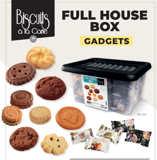 BISCUITS A LA CARTE FULL HOUSE BOX 400 ST + gratis martini fles 75 cl