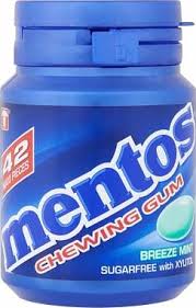 MENTOS GUM BOTTEL BREEZEMINT 6 STUKS