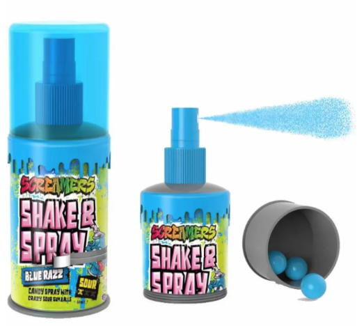 SCREAMERS SHAKE & SPRAY BLUE 12 STUKS