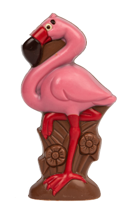 [JCH3020.7] CHOCPROOF FLAMINGO DARK MILK COLOURED 80 GR X 8 ST