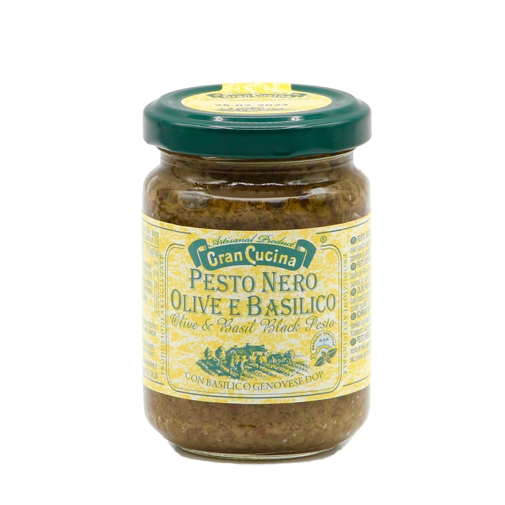 GRAN CUCINA PESTO BLACK OLIVE & BASIL 130GR (12)