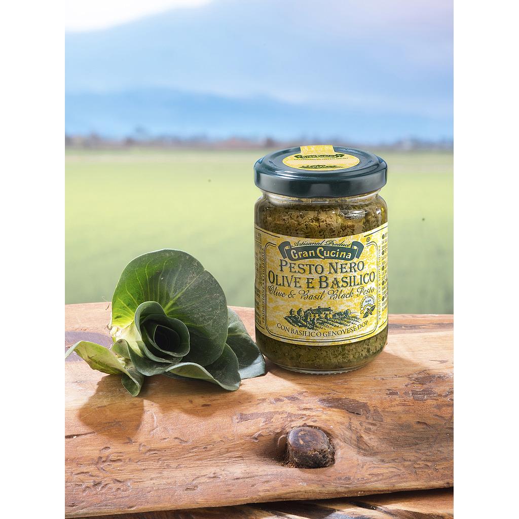 GRAN CUCINA PESTO BLACK OLIVE & BASIL 130GR (12)