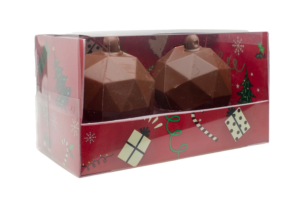 DE CHOCOLATERIE X-MAS BAUBLE MILK 4 X 2 ST - 7CM - 100 GR