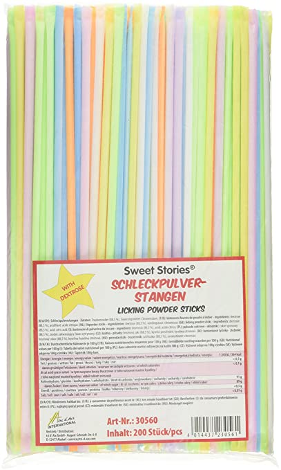 SWEET STORIES LICKING POWDER STICKS 200 STUKS ( ZURE RIETJES - STAAFJES)