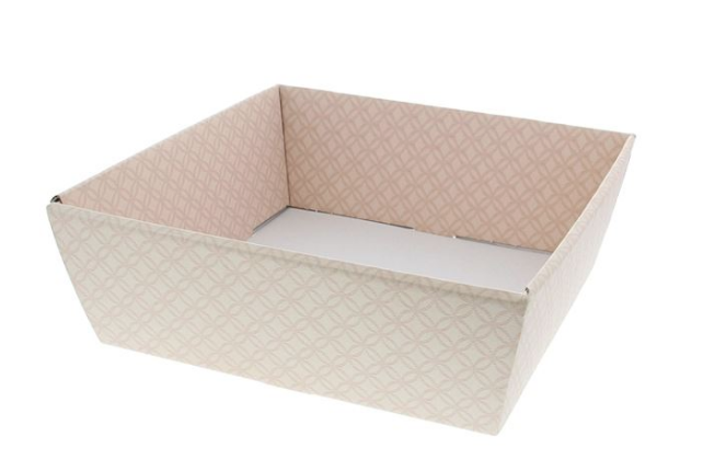 [KAR56267CP] #VERP - VIERKANTE MAND "MATELASSE" 26 X 26 CREME ROZE   5ST