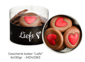 CDC GESCHENK KOKER " LIEFS" 6X130GR