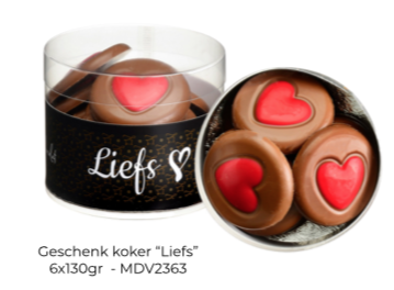 [MDV2363] CDC GESCHENK KOKER "LIEFS" 6X130GR