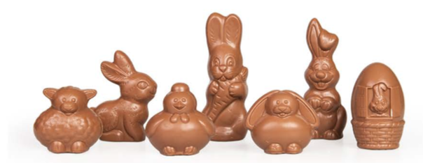 DE CHOCOLATERIE MINI MIX EASTER FONDANT 6-12CM / 25X40GR