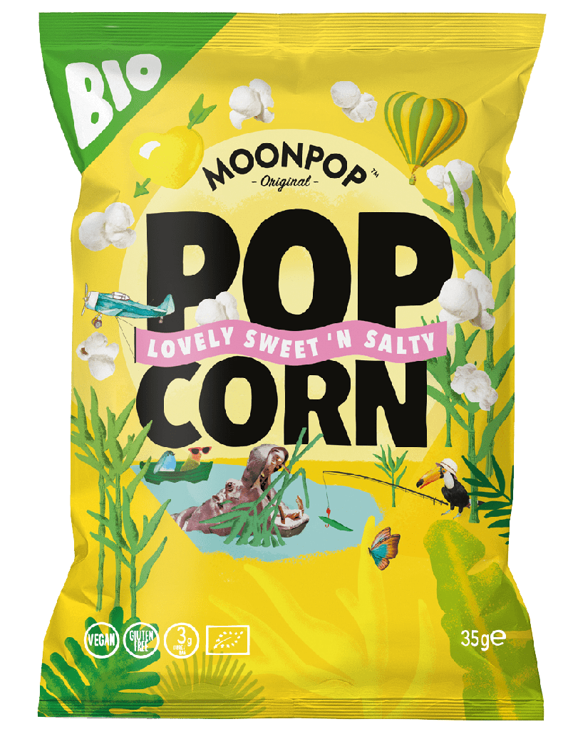 MOONPOP POPCORN SWEET N SALTY BIO 16 X 35 GR