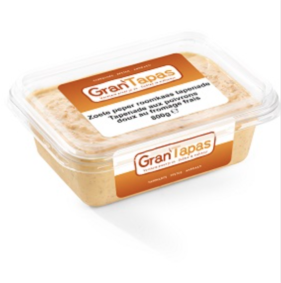 GRAN TAPAS ZOETE PEPER ROOMKAAS TAPENADE 800 GR <**>