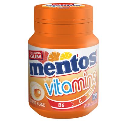 MENTOS GUM BOTTLE VITAMINS 6 STUKS