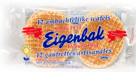 AMBACHTELIJKE WAFELS EIGENBAK 10 X 12 STUKS