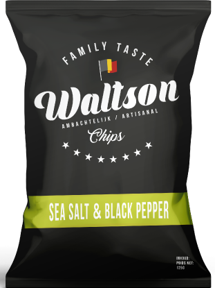 WALTSON CHIPS BLACK PEPPER & SEA SALT 20 X 125 GR