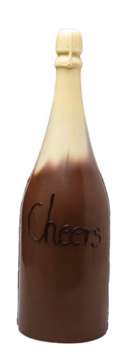 DE CHOCOLATERIE BOUTEILLE DE CHAMPAGNE 'CHEERS' 37 CM - 2 PCS