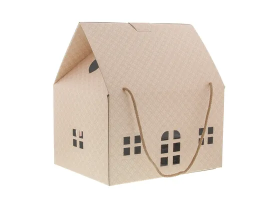 [KAR56295CP] #VERP - CP MAISON 35 CM AVEC CORDE CREME ROZE 5 PIECE
