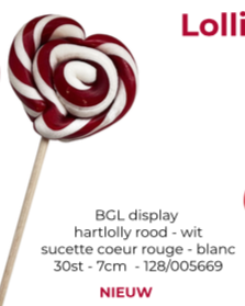 BGL DISPLAY HARTLOLLIE ROOD/WIT - 30 ST  