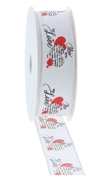 #VERP- LINT MET IJZERDRAAD 'YOU ARE LOVE' 25MM X 20M