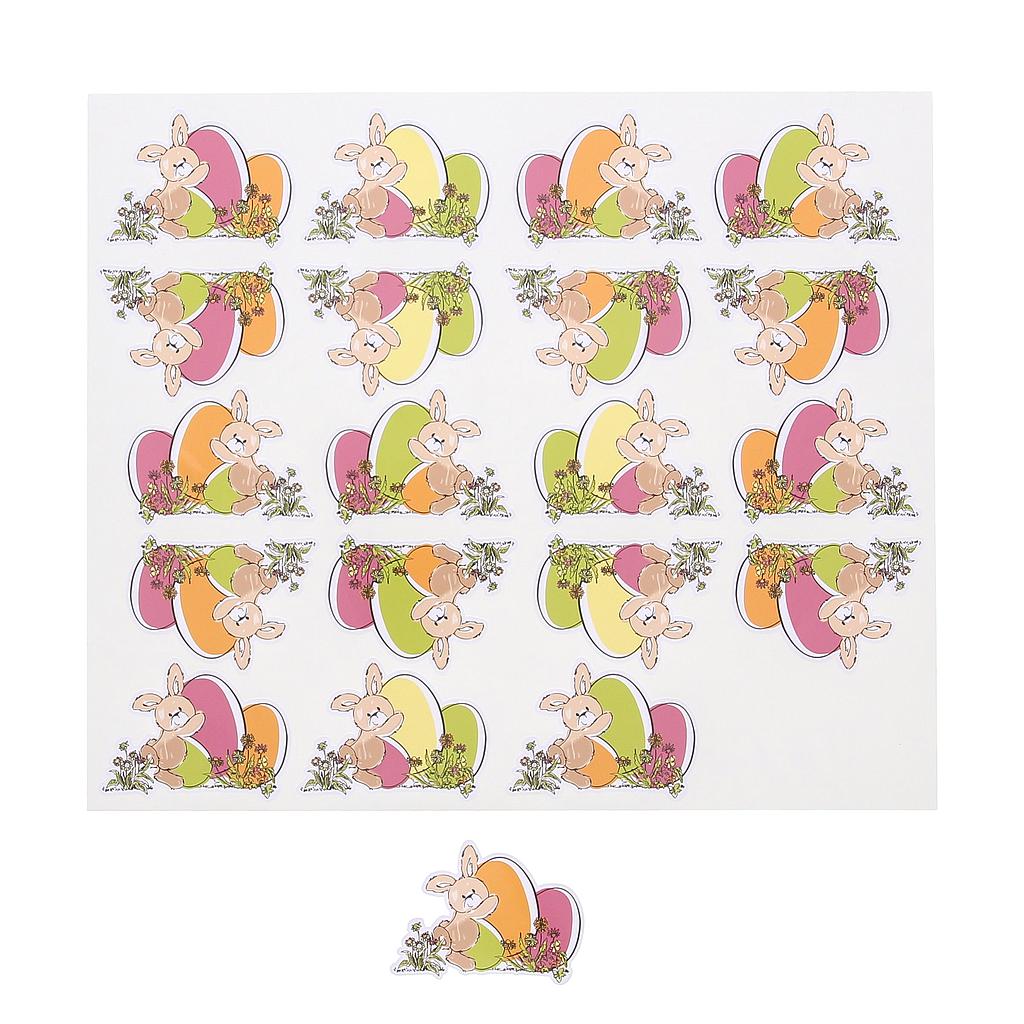 #VERP - STICKER BLINKEND BUNNY BASKET KONIJN MET EIEREN KM 20ST/VEL