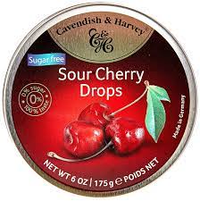 CAVENDISH & HARVEY SUGAR FREE DROPS SOUR CHERRY 9 X 175 GR