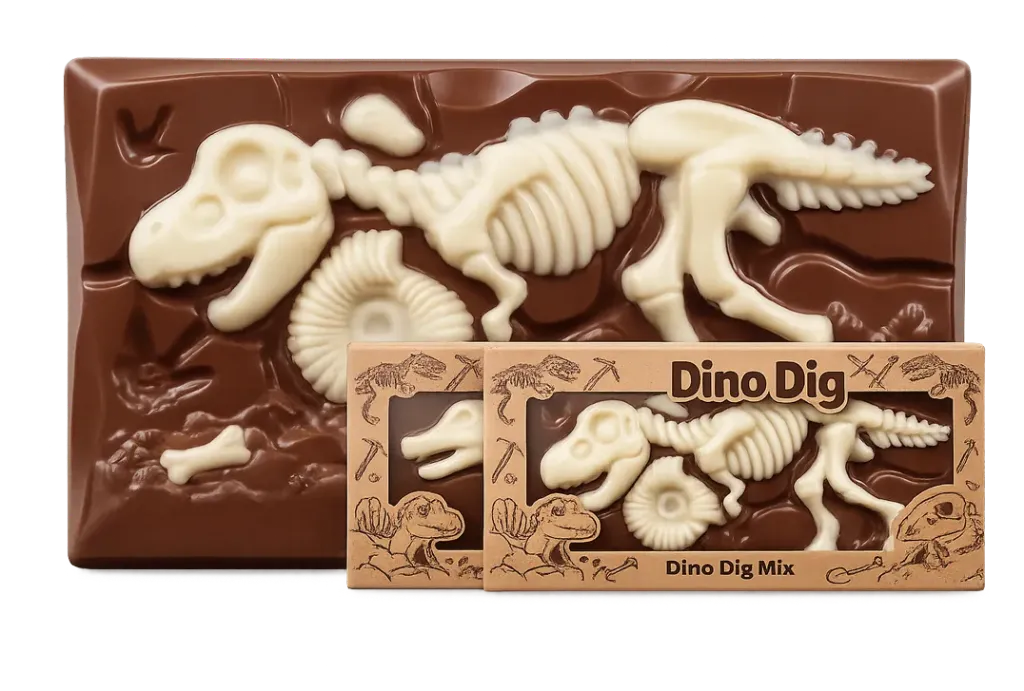 [JCTMD0021.5] CHOCPROOF TABLETTE DINODIG MIX 12 X 90 GR