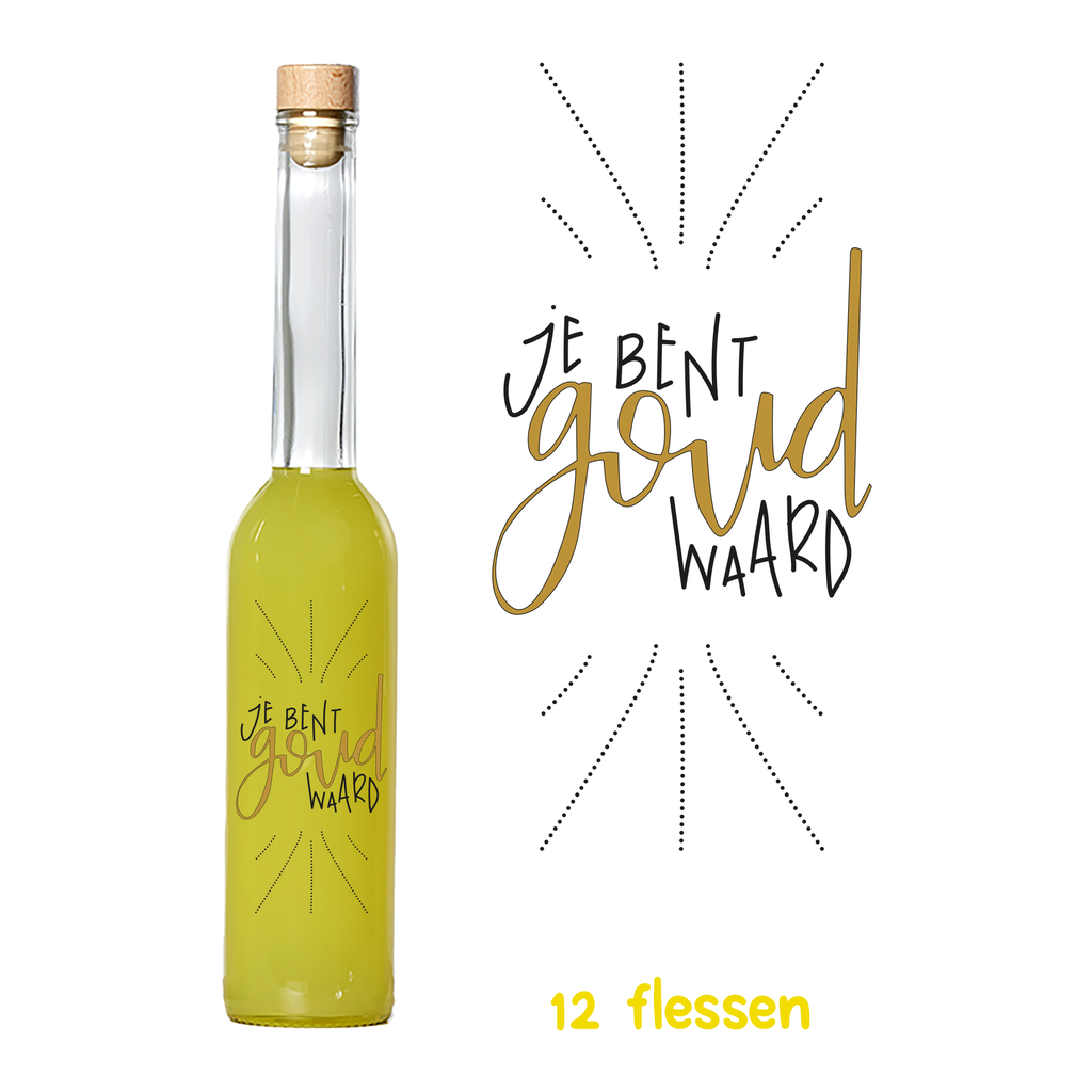 GEEL GENOT LIMONCELLO " je bent goud waard "  100 ML X 12ST