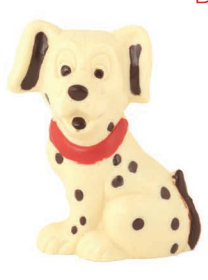 DE CHOCOLATERIE DALMATIER WHITE COLOURED 18 CM - 4 ST