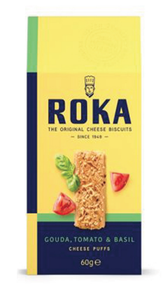 ROKA PUFFS GOUDA & TOMATO BASIL 12 X 60 GR