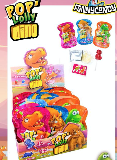 FUNNY CANDY POP LOLLY DINO 36 STUKS