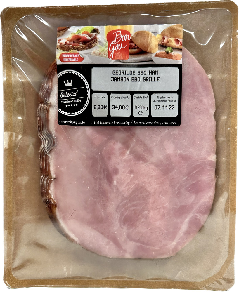 BG GEGRILDE BBQ HAM 6X200GR <**>