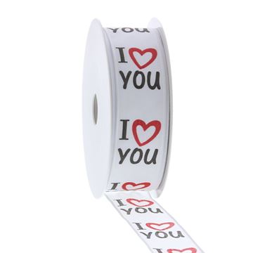 #VERP - LINT TEKST “ I LOVE YOU “ 25MM WIT