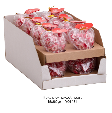 ROKS SWEET HEART PLASTIC HEART 80 GR X 16 ST