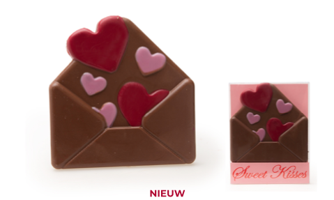 DE CHOCOLATERIE LOVE LETTER MILK COLOURED - 12,5 CM - 12STX 140 GR