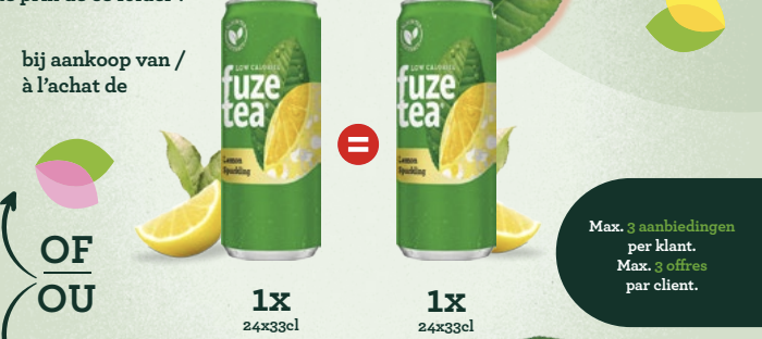 COLLI FUZE TEA SPARKLING BLIK LEMON 1+1 GRATIS ( FOLD 7-2025)